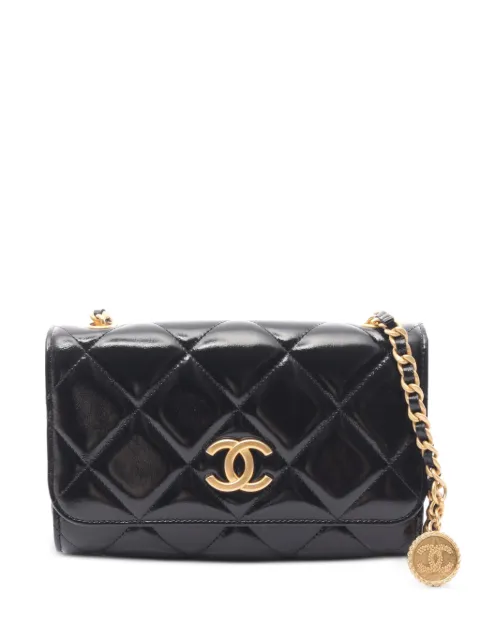 CHANEL Pre-Owned 2021 Matelassé wallet on a chain Black 1080061JE8KG8L7