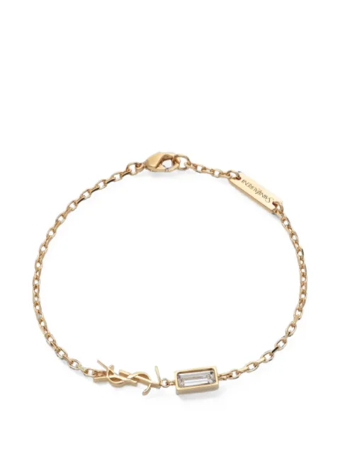 Saint Laurent Pre-Owned Cassandra rhinestone bracelet Gold 1078870