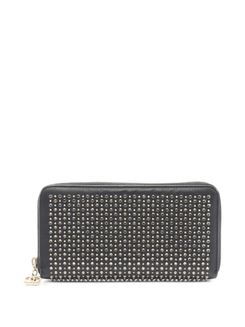 CHANEL Pre-Owned 2016-2017 studded Coco Mark wallet Black 107661622091645