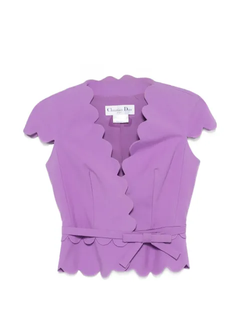 Christian Dior Pre-Owned 2011 scalloped-edge belted top Purple OPV11460