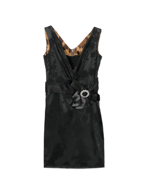 Dolce & Gabbana Pre-Owned floral-damassé crystal-embellished mini dress Black OPV11268