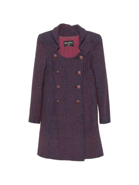 CHANEL Pre-Owned double-breasted coat Purple OPV10582