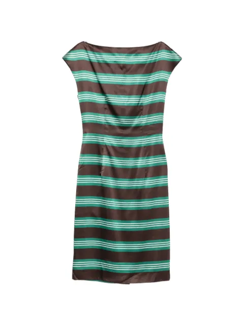 Prada Pre-Owned horizontal-stripe sleeveless mini dress Brown OPV10740
