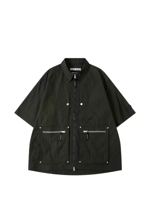 Spoonyard zip-up pocket shirt Green SH038
