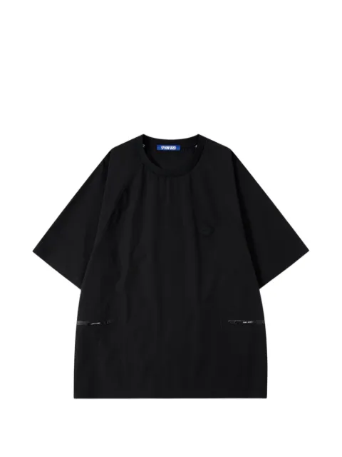 Spoonyard raglan-sleeve zip-pocket T-shirt Black WT018