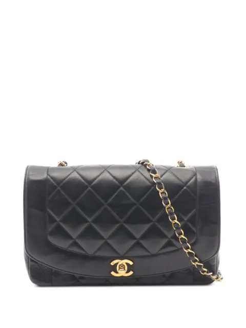 CHANEL Pre-Owned 1994-1996 Diana matelasse crossbody bag Black 10784023067484