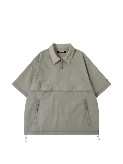 Spoonyard half-zip short-sleeve polo shirt Grey WT020