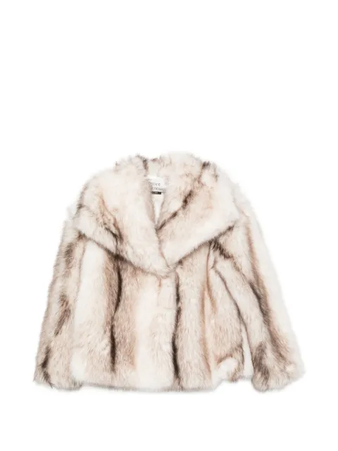 SOURCE UNKNOWN Harper faux-fur jacket Neutrals SUWF62JK22IV
