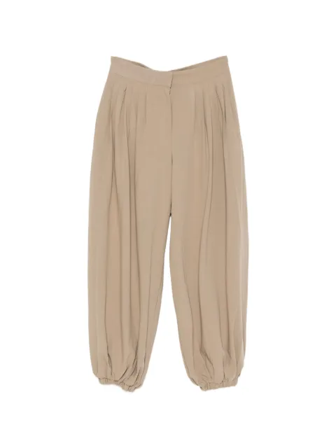 SOURCE UNKNOWN ruched-details tapered trousers Neutrals SUWF62PT12BE