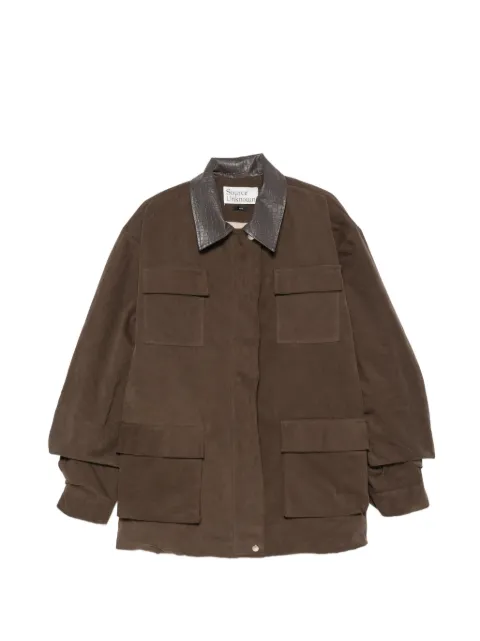 SOURCE UNKNOWN Baia faux suede barn jacket Brown SUWF62JK14BR