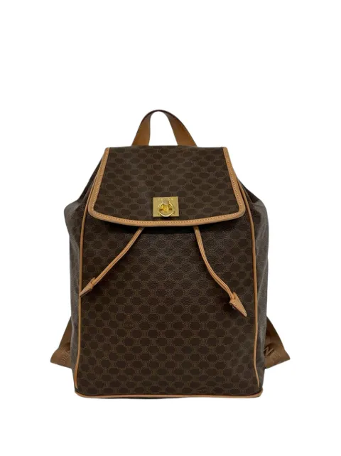 Celine Pre-Owned 20th Century Macadam Coated Canvas Drawstring backpack Brown 32BM5YY2ZWBXFT6A