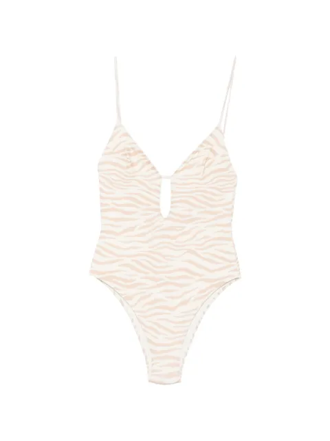 MC2 Saint Barth Crunchy zebra-print swimsuit Neutrals CRC0001