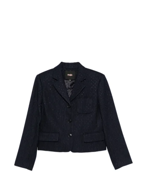 Maje pinstriped sequin-embellished blazer Blue MFPVE00844