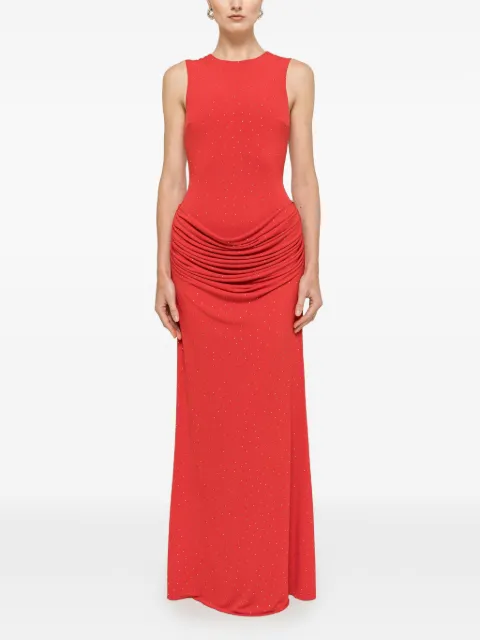 NISSA rhinestone-embellished maxi dress Red RS16749
