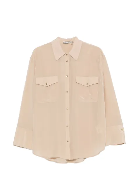 alice + olivia flap-pocket button-up shirt Neutrals CC605012006