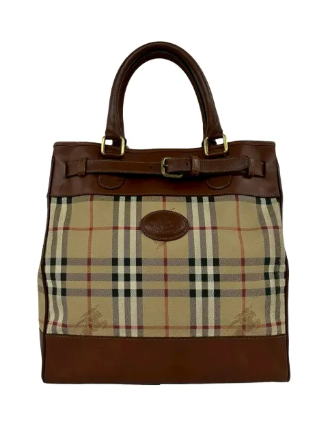 Burberry Pre-Owned 20th Century Haymarket Check Canvas handbag Neutrals A7ZJ9AJ90CGURJLI