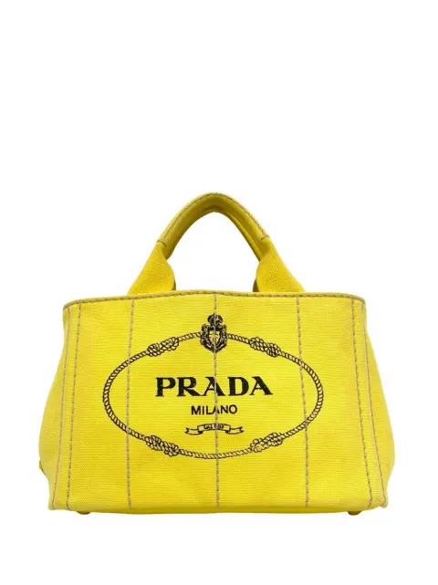 Prada Pre-Owned 2013-2026 Canvas Canapa Logo satchel Yellow 6ASM3ANDR8WB7C0Y