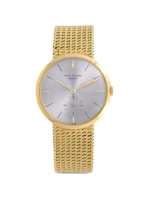 Patek Philippe Pre-Owned Calatrava mesh-bracelet 33mm watch Silver 3477