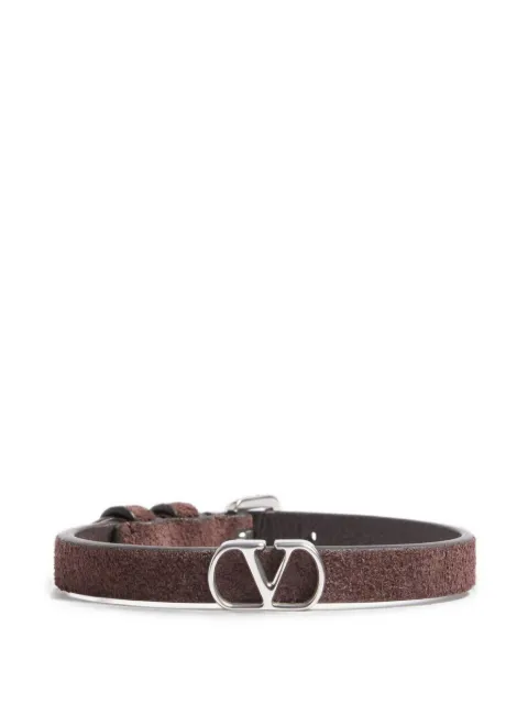 Valentino Garavani Vlogo Signature suede bracelet Brown YJ0BX1STS