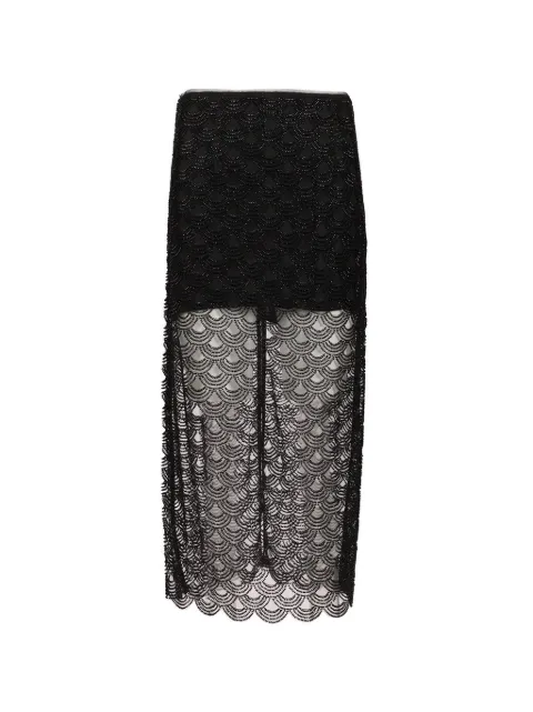 ROTATE BIRGER CHRISTENSEN sequin-embellished scalloped-hem skirt Black 116290100