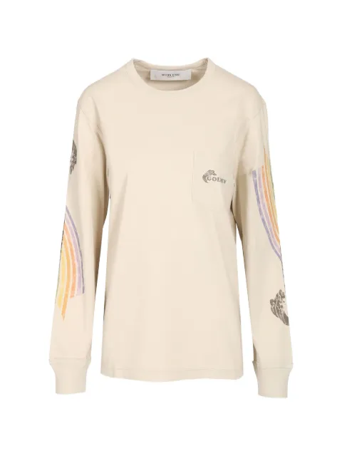 Golden Goose logo-print sweatshirt Neutrals GUP02765P002628