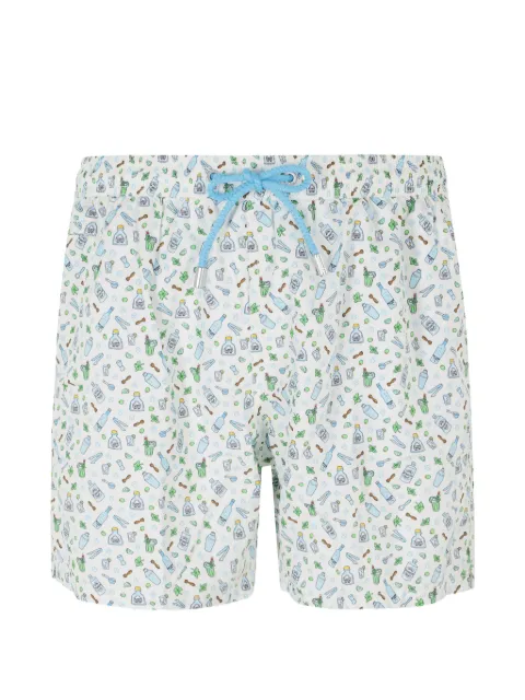 MC2 Saint Barth graphic-print swim shorts White LIGHTINGMICROFANTASY098