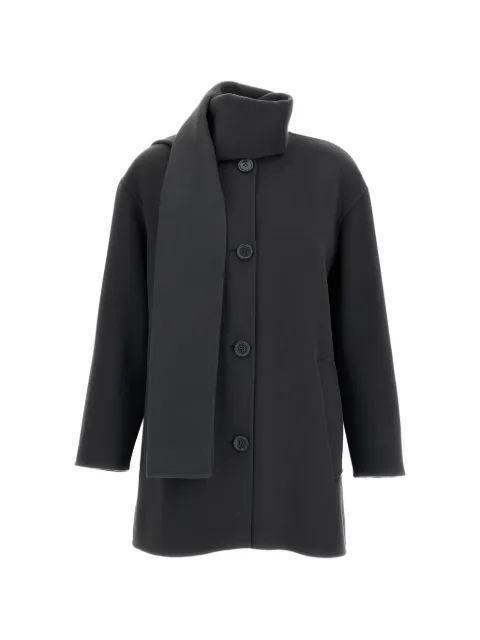'S Max Mara scarf-detail wool coat Grey 2629086051600