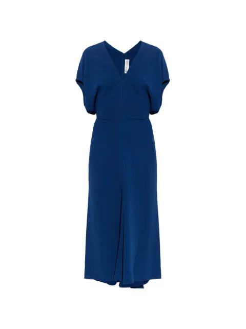 Victoria Beckham V-neck short-sleeves midi dress Blue 1126WDR006381A0
