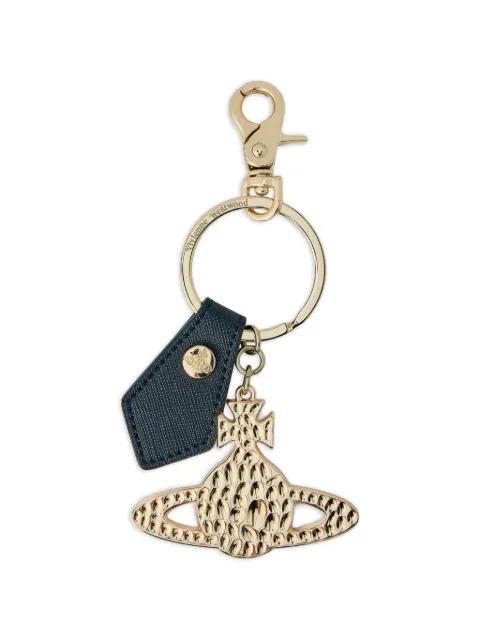 Vivienne Westwood Orb leather-tag keyring Gold 8203011TUOM0014N401
