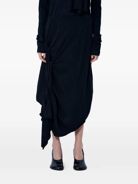 Yohji Yamamoto asymmetric draped skirt Black FKT150731
