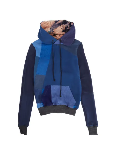 DRx FARMAxY FOR LN-CC patchwork multi-panel hoodie Blue DRXH0045