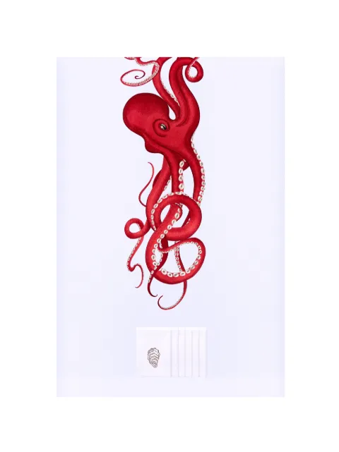 DYVOSHYV Octopus's Hospitality embroidered tablecloth and napkins set (set of seven) White 4820285150346