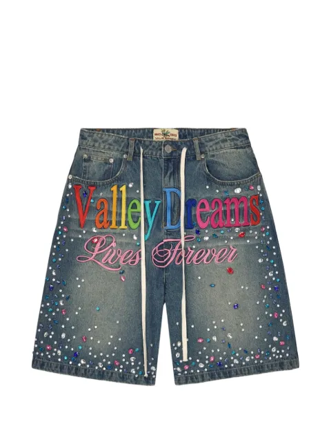 Vale Ice Cream crystal-embellished shorts Blue VAL237
