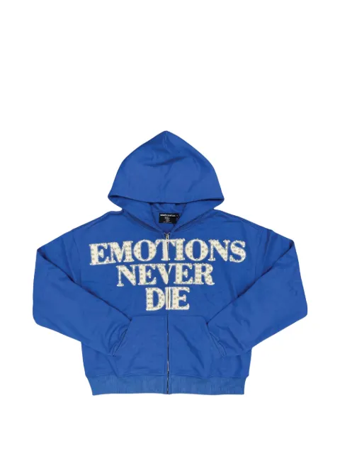 Mixed Emotion End rhinestone-embellished zip-up hoodie Blue MIXE045