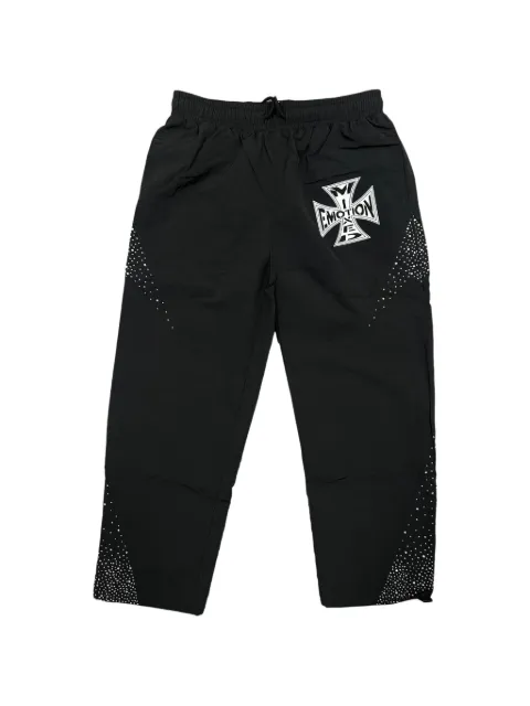 Mixed Emotion Classic crystal-embellished track pants Black MIXE038
