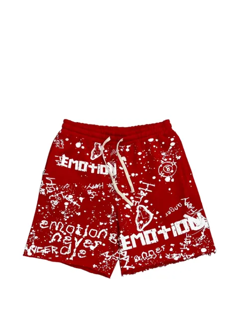 Mixed Emotion Graffiti raw-cut shorts Red MIXE020
