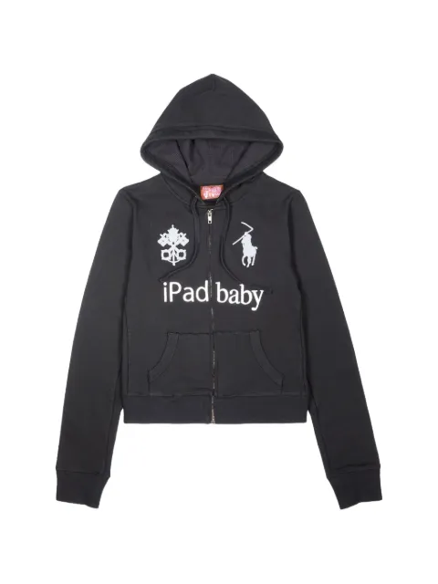 Praying logo-print zip-up hoodie Black PRAY242032