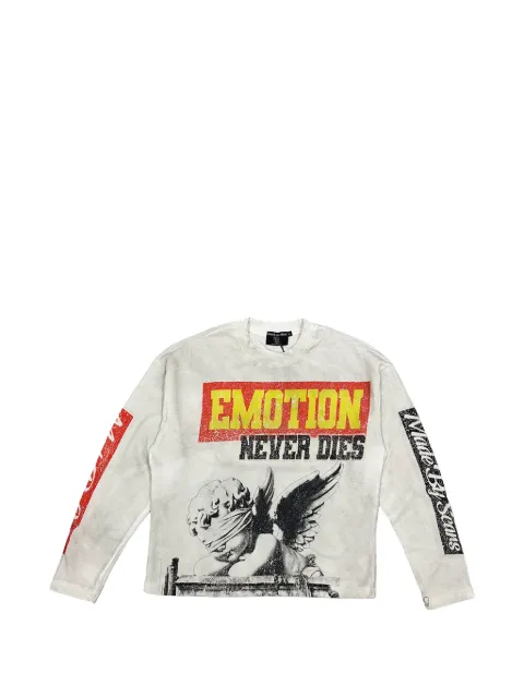 Mixed Emotion graphic-print long-sleeve T-shirt White MIXE007