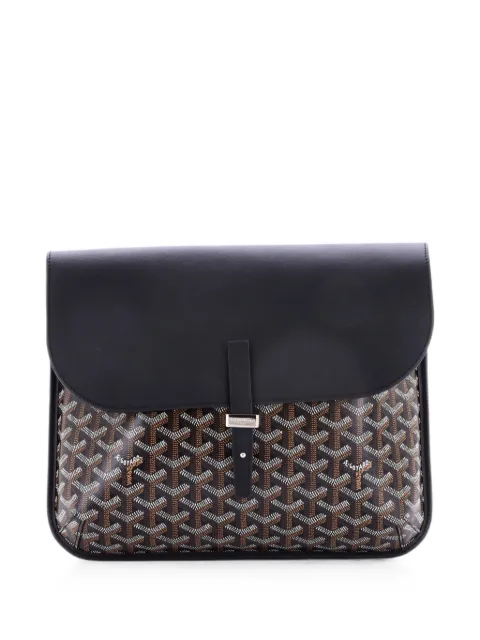 Goyard Pre-Owned Coursier Messenger Bag Coated Canvas and Leather crossbody bag Black QMF5M1ZLSWGNLB5X