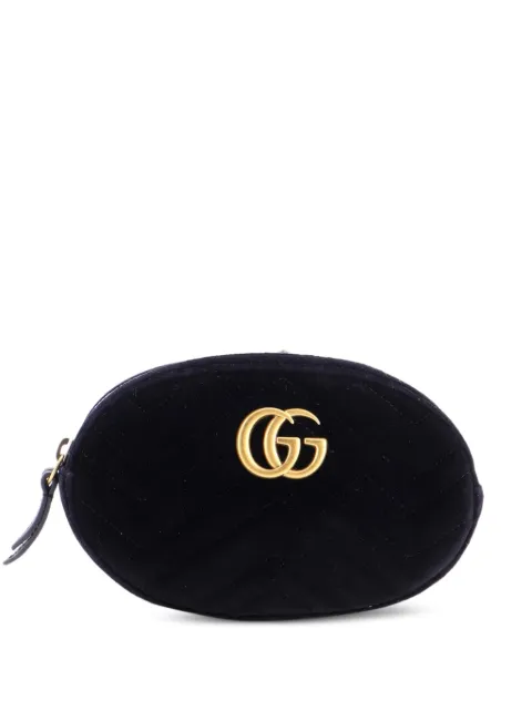 Gucci Pre-Owned GG Marmont Matelasse Velvet belt bag Black C1Y1GY9JWKWQQ3VV