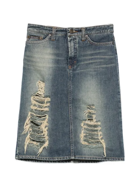 Dolce & Gabbana Pre-Owned 2000s distressed denim mini skirt Blue DG250BTM
