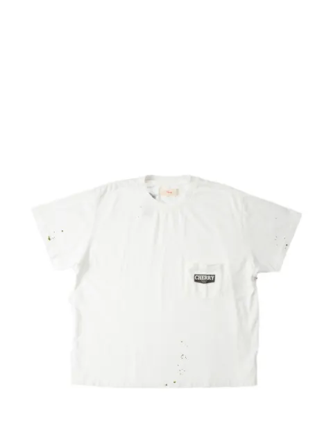 Cherry LA chevron-stitch pocket T-shirt White 262027