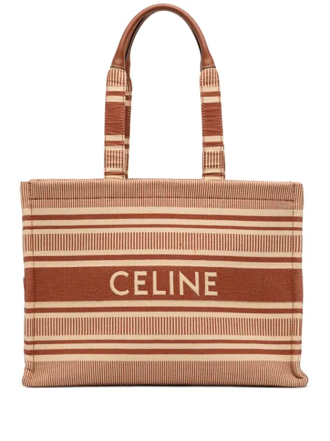 Celine Pre-Owned 2024 Large Striped Canvas Cabas Thais tote bag Neutrals MOBGRE2WX86KUB4V