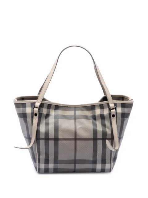 Burberry Pre-Owned 2000-2017 Small Smoke Check Coated Canvas Canterbury tote bag Grey LNTZ4FDGHN85LTY3