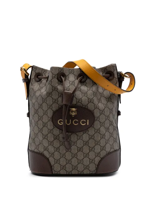 Gucci Pre-Owned 2000-2015 GG Supreme Neo Vintage Drawstring Bucket Bag satchel Neutrals FGRCZQ8U1H3Y7XP1