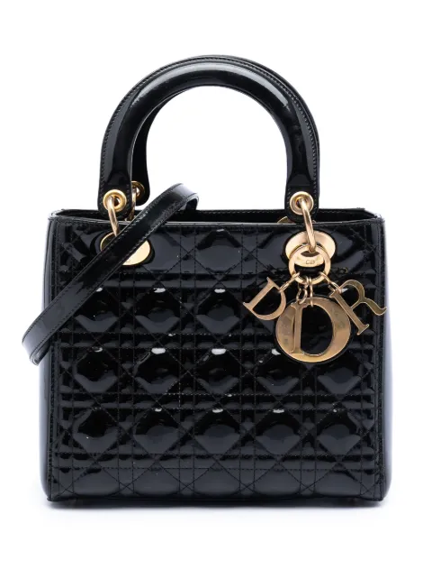Christian Dior Pre-Owned 2012 Medium Patent Cannage Lady Dior satchel Black 99OYIRI7DQRKXN6S