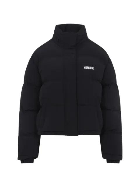 Moschino x Smiley logo-print padded puffer Black 262E06175526