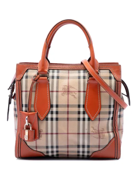 Burberry Pre-Owned 2000-2017 Small Haymarket Check Coated Canvas Honeywood Tote satchel Neutrals TL4113DRFS7T9I22