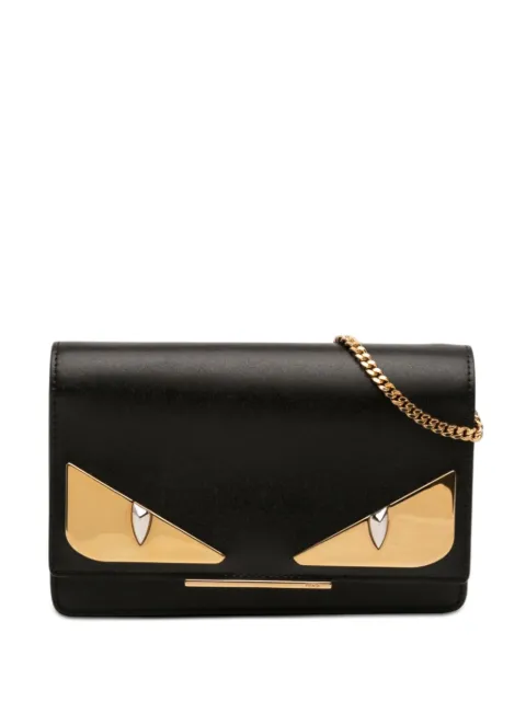Fendi Pre-Owned 2010-2026 Leather Eye Monster Tube Wallet On Chain crossbody bag Black RJ9ROSTOJXM312BI