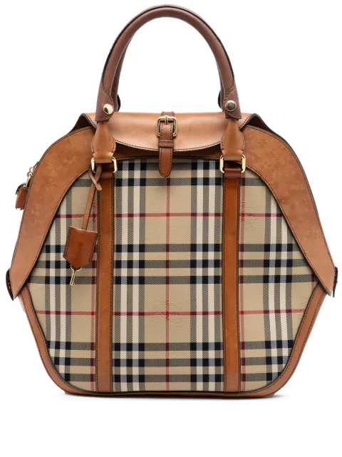 Burberry Pre-Owned 2000-2017 Medium Haymarket Check Coated Canvas Orchard Bowling Bag satchel Neutrals QGRJOH97I5VNRY2N